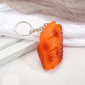 Realistic Faux Fried Chicken Split Ring Keychains in Four Styles view 3