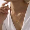 Gold Open Heart Pendant Snake Chain Necklace Minimalist view 3