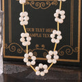 Freshwater Pearl Flower Station Necklace Gold Tone Chain view 2