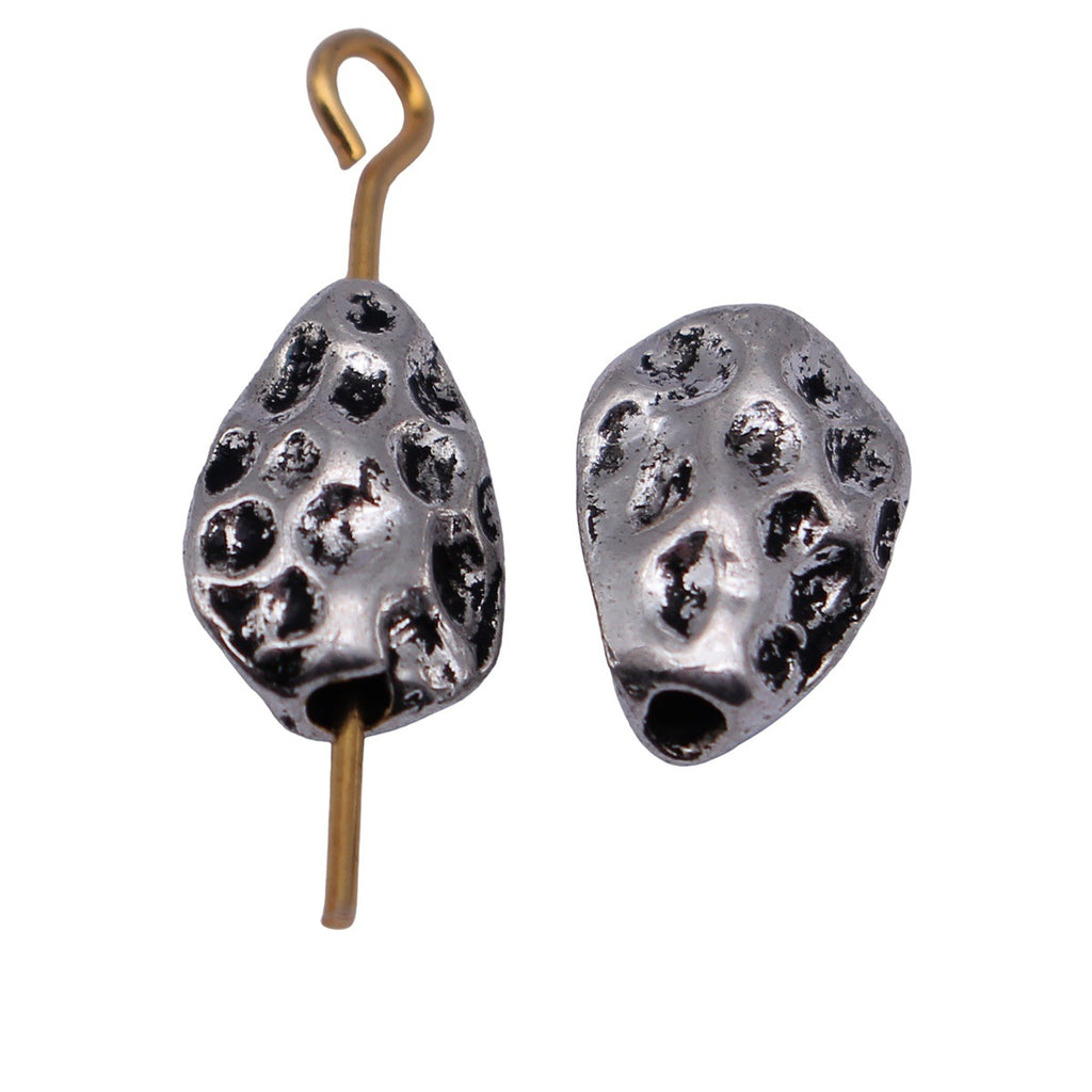 10x7.2x4mm 0.64g Antique Silver Zinc Alloy Hammered Teardrop Flat Spacer Beads for Jewelry Making