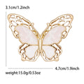 Openwork Shell Butterfly Brooch Gold Silver Two Layer Wings view 4