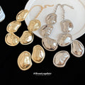 Organic Irregular Metal Plaque Necklace Stud Pieces view 2