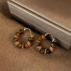 Brown Beaded Hoop