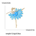 Colorful Enamel Ballerina Brooch with Layered Petal Tutu view 8