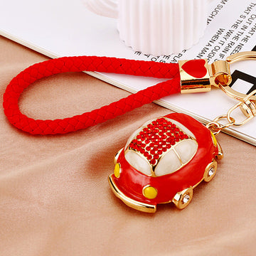 Jeweled Beetle Car Keychains With Color and Wrist Strap Options