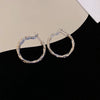 Silver Textured Hoops