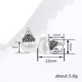 Antique Silver-Tone Rose Cap Pearl Drop Earrings, Latch-Back view 4