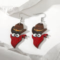 Silver Tone Western Cat Hat Bottle and Cup Acrylic Hook Earrings view 6