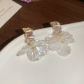 White Shell Flower Drop Earrings in Six Distinct Designs view 6