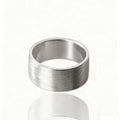 Silver Brushed Wide Plain Band Finger Ring Five Sizes view 5
