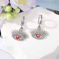 Gold and Silver Tone Crystal Lash Evil Eye Huggie Earrings view 11