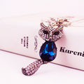 Blue Faceted Fox Keychain With Pink Rhinestones And Lobster Clasp view 1