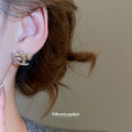 Silver Tone Zircon Pave Rocking Horse Stud Earrings view 4