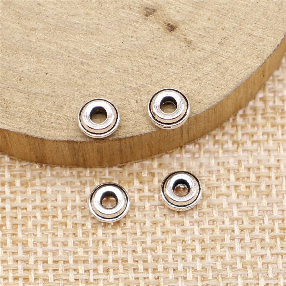 5x5x2mm 0.3g Multi-Color Zinc Alloy Round Small Hole Spacer Beads for DIY Bracelet Jewelry Making