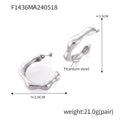 Irregular Organic C-Shape Hoop Earrings Gold Silver view 7
