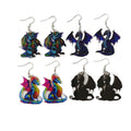 Acrylic Double-Sided Printed Dragon Earrings 4 Styles view 5