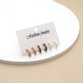 Pastel C Shape Mini Hoop Earring Three Pair Sets in Four Colorways view 6