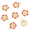 Crystal Camellia Flower Charms in Four Colors and Two Metal Tones view 10
