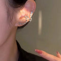 Curved Crystal Snake Shape Silver Tone Clip On Earring view 1