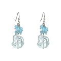 Blue Crystal Chip Pale Aqua Glass Drop Hook Earrings view 5