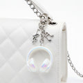 Solid White Headphone and Music Note Clip Keychain Eight-Color Collection view 1