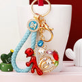 Jeweled Chinese Fortune Character Keychains with Braided Loop Options view 2
