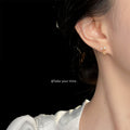 Gold Tone Crescent Moon And Star Asymmetric Drop Stud Earrings view 2