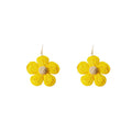 Ten Color Woven Five Petal Flower Long Hook Earrings view 8