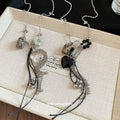 Heart Pendant Necklaces with Silver Tone Tassels in Two Colors view 2