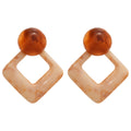 Geometric Resin Drop Earrings in Triangle and Diamond Shapes view 5