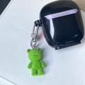Green Flocked Frog Clip and Ball Chain Keychain Options view 4