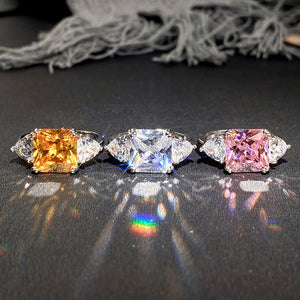Silver Tone Oval Stone Halo Ring In Three Colors Jewelry