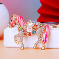 Jeweled Horse Keychains in Four Colors with Fortune and Heart Loop Options view 9