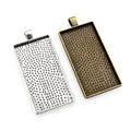 Long Rectangle Pendant Bezel Trays with Textured Backs view 5