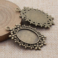 Rounded Bead Oval Pendant Setting 18x25mm Two Finishes view 4