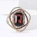 Nested Loop Crystal Brooch With Rectangular Center Stone view 2