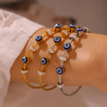 Evil Eye Cable Bangle Magnetic Clasp Gold Steel Styles view 3