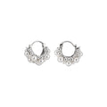 White Pearl Cluster Huggie Hoop Earrings Statement Jewelry view 5