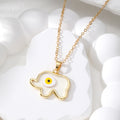 Gold Tone Elephant Evil Eye Pendant Necklace 7 Colors view 6