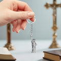 Antique Silver Statue of Liberty Metal Keychain Charm view 3