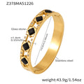 Gold Stainless Steel Hinge Bangles Geometric Glass Or Zircon view 6