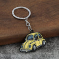 Cartoon Classic Car Keychain in Blue and Yellow Color Styles view 3