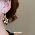 Brown And Ivory Beaded Cluster Hoop Earrings Jewelry view 3
