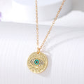 Gold and Silver Tone Heart and Geometric Evil Eye Pendant Necklaces view 3