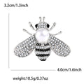 Crystal Bee Brooch Pearl Body Gold Silver Champagne view 7