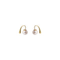 Gold Teardrop and White Pearl Look No Piercing Ear Clips view 5