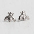 Sculpted Metal Bee Stud Earrings in Four Distinct Finishes view 6