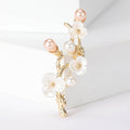 Pearl Plum Blossom Branch Brooch Pin Gold Silver 2 Colors view 6