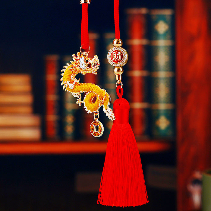 Jeweled Zodiac Dragon Tassel Ornaments in Six Colors plus Tassel Only Option
