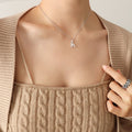 Cursive Letter H Pendant Necklace In Gold Rose Or Steel view 4
